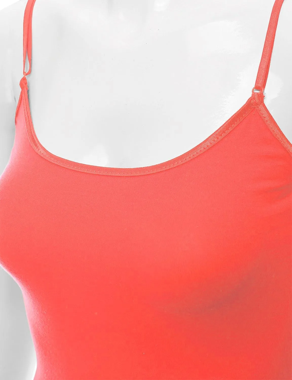 Bozzolo Women's Ladies Adjustable Spaghetti Strap Basic Long Cami Tunic Tank Top