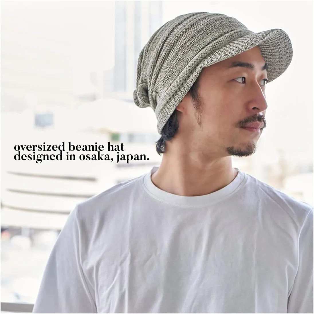CHARM Mens Summer Knit Beanie Hat - Womens Slouchy Visor Cap Winter Baggy Slouch Knit