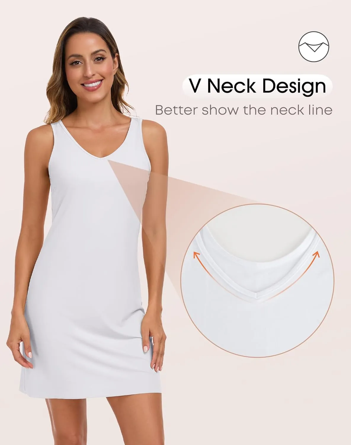 Full Slip for Women Under Dress Tank Top Slip Dress Seamless Hem Underdress