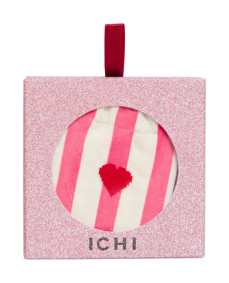 Ichi Love Pink Stripe Socks