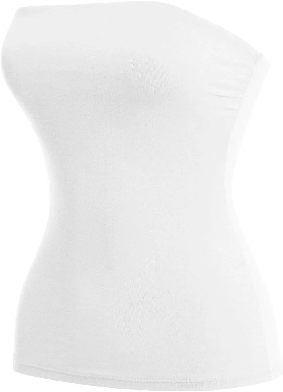 MixMatchy Women's Basic Casual Stretchy Long Bandeau Tube Top Strapless Undershirts