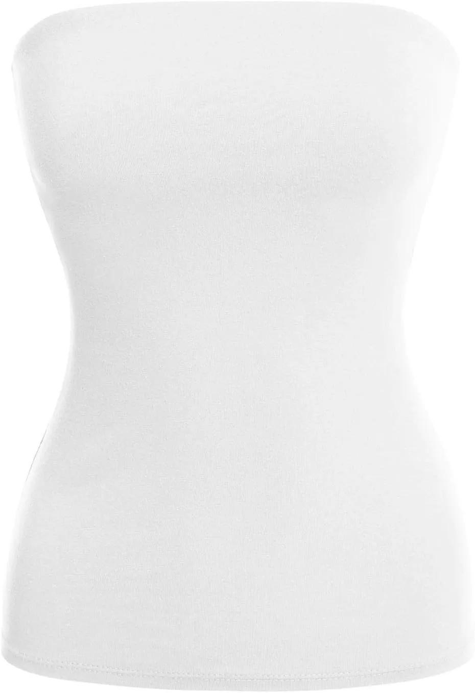 MixMatchy Women's Basic Casual Stretchy Long Bandeau Tube Top Strapless Undershirts