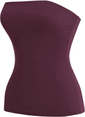 MixMatchy Women's Basic Casual Stretchy Long Bandeau Tube Top Strapless Undershirts