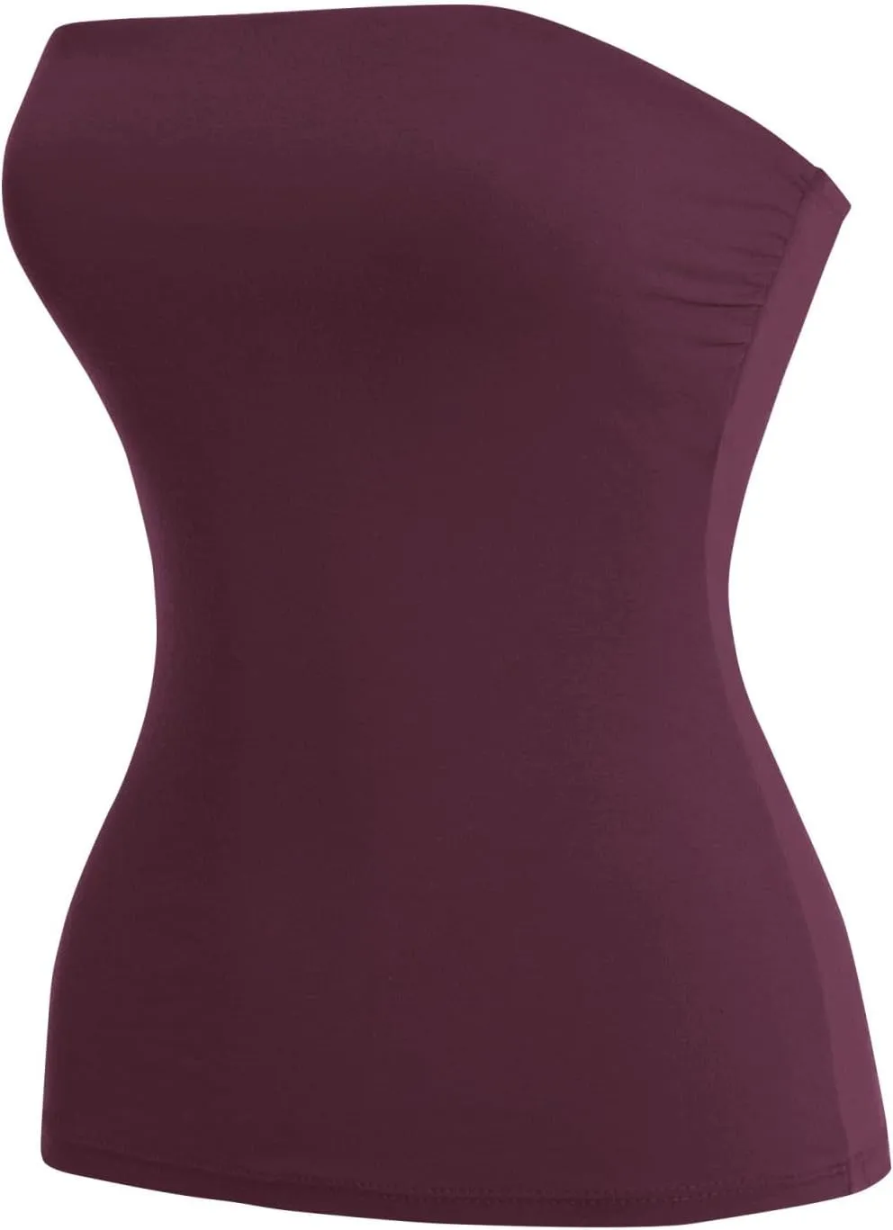 MixMatchy Women's Basic Casual Stretchy Long Bandeau Tube Top Strapless Undershirts