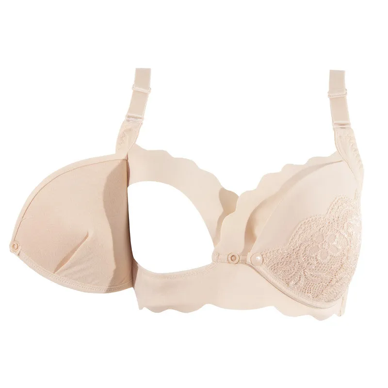 Okus - Elegant Seamless Maternity & Nursing Bra - Beige