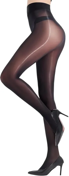 Shiny Pantyhose for Women Shimmer Sheer Tights Silk Oil High Waist Stockings