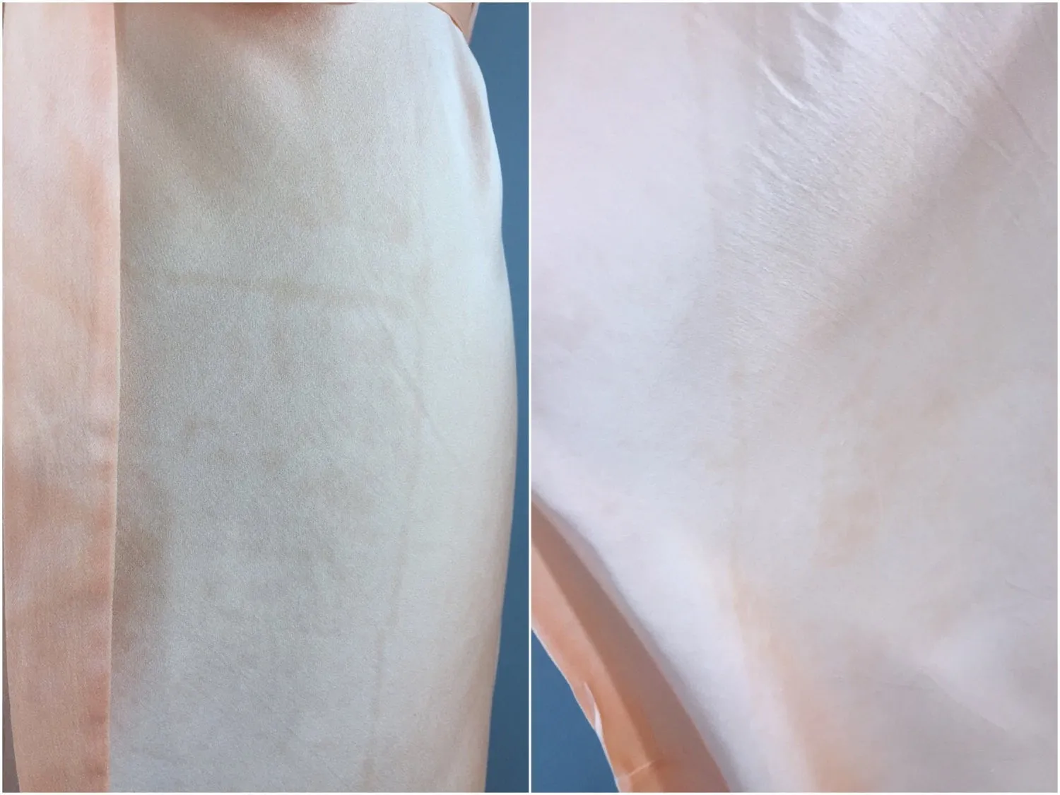 Vintage 1930s Nightgown / Bias Cut Peach Satin