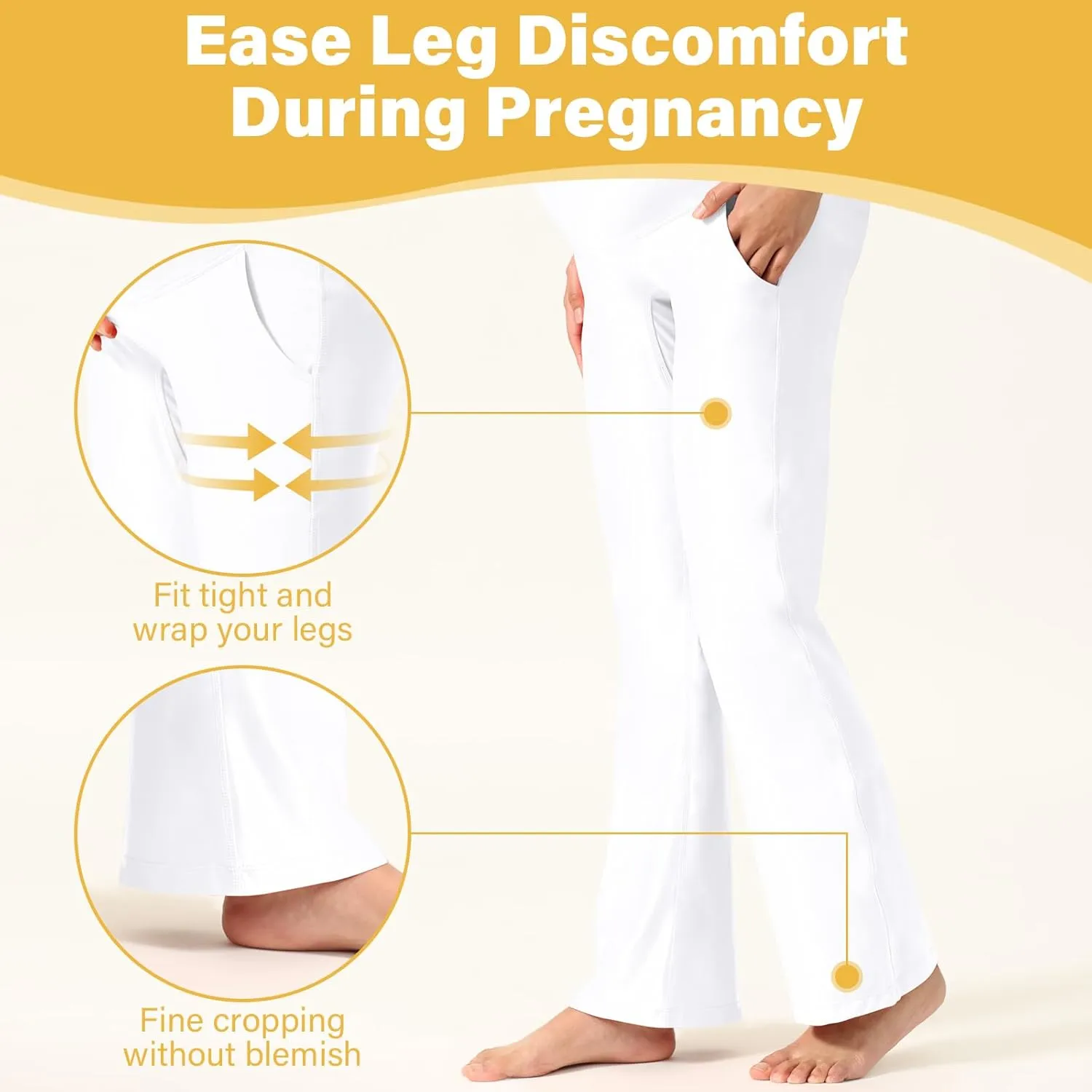 Women's Maternity Leggings Over The Belly Pregnancy with Pockets Yoga Pants Active Wear Tights Pants Workout