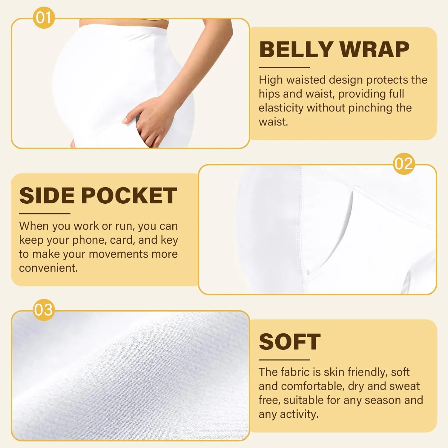 Women's Maternity Leggings Over The Belly Pregnancy with Pockets Yoga Pants Active Wear Tights Pants Workout